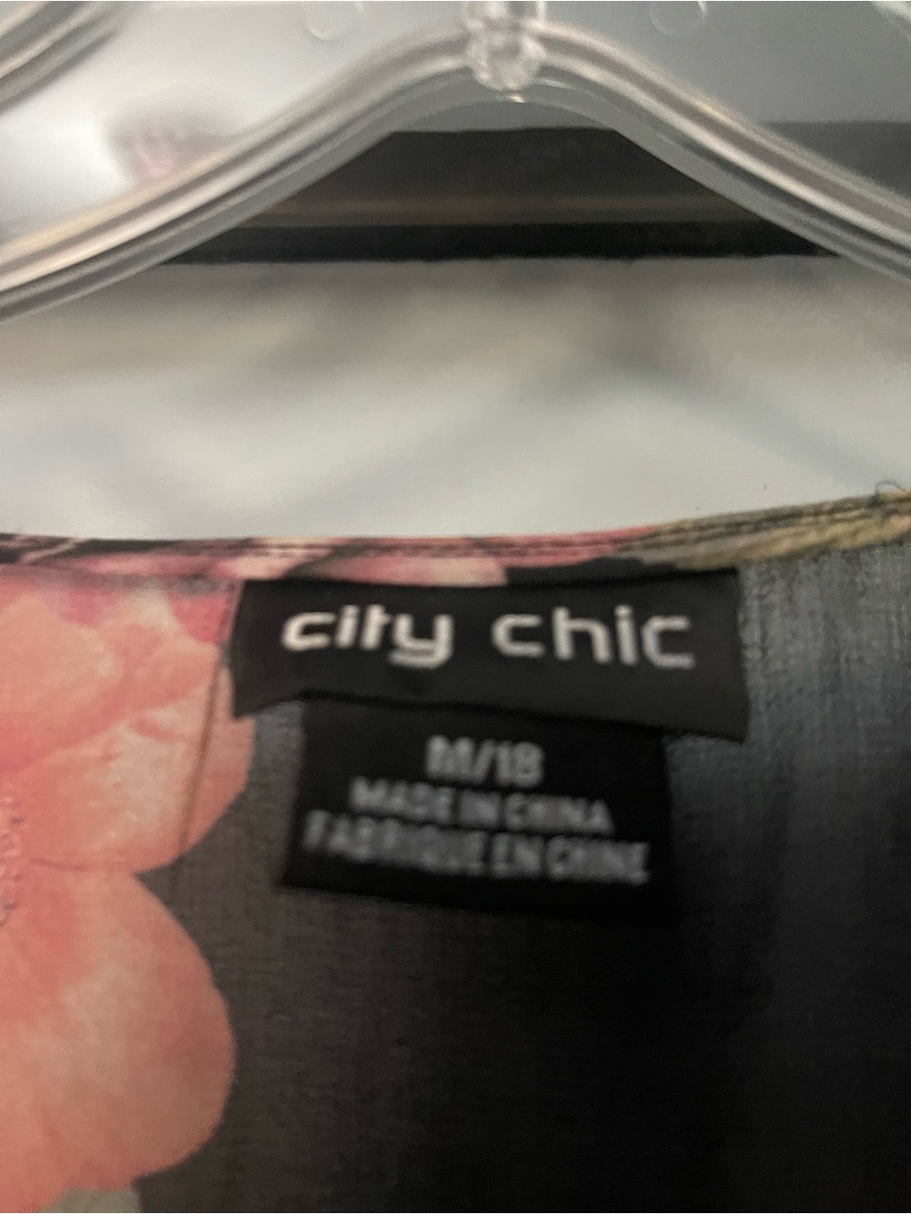 City Chic Paradise Floral Wrap Maxi Dress Black Pink Size M 18 Wedding Guest - Picture 4 of 10